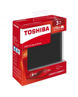 Toshiba Disco Duro Canvio Conect II 3TB Negro - Envío Gratuito