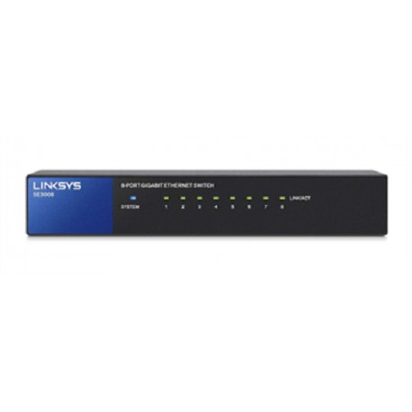 Linksys Switch de 8 puertos Gigabit SE30 Negro/Azul - Envío Gratuito