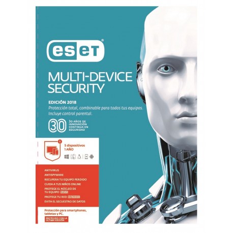 ESET MultiDevice Security 5 Licencias 1 Año V2018 - Envío Gratuito