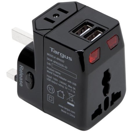 Targus Kit de Adaptadores Mundiales con 2 puertos USB Negro - Envío Gratuito