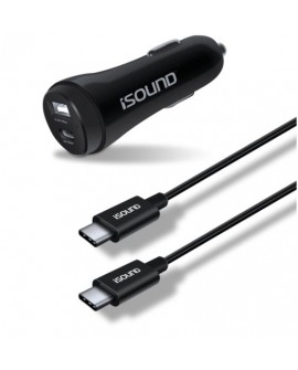 Isound Cargador USB C para USB Tipo C de Auto Negro - Envío Gratuito