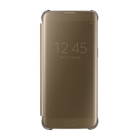 Samsung Funda Galaxy S7 Edge Clear View Dorado - Envío Gratuito