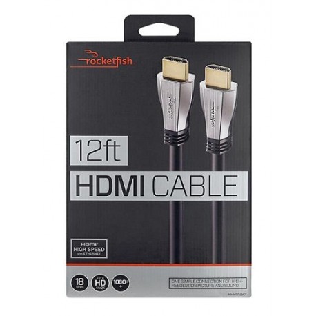 Rocketfish Cable HDMI 4K 3.6 mts Negro - Envío Gratuito