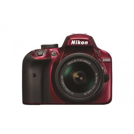 Nikon Cámara D3400 AF-P 18-55 DX VR Rojo - Envío Gratuito