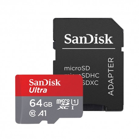 Sandisk Tarjeta Ultra MSD con adaptador A1 64GB Negro - Envío Gratuito