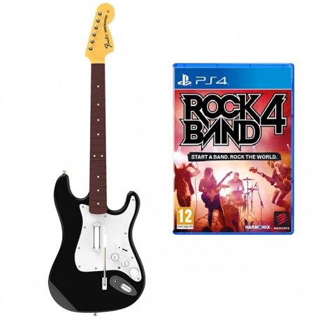 PS4 Rock Band 4 Wireless Fender Stratocaster Guitar Controller Bundle Música - Envío Gratuito