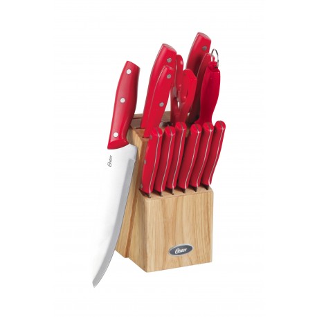 Oster Set de cuchillos con bloque Rojo - Envío Gratuito