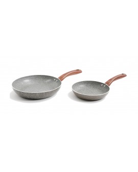 Gibson Set de sartenes de aluminio 2 piezas de 20 y 26 cm terminado marmoleado Gris - Envío Gratuito