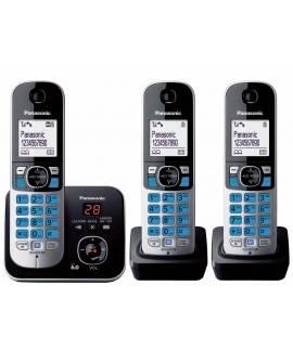 Panasonic Teléfono inalámbrico KX-TG6823 Triple Con contestadora Negro - Envío Gratuito